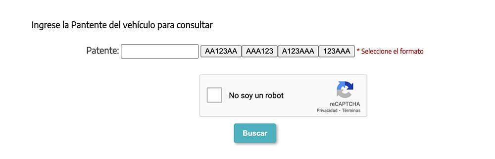 ingresar patente para cambio de turno vtv
